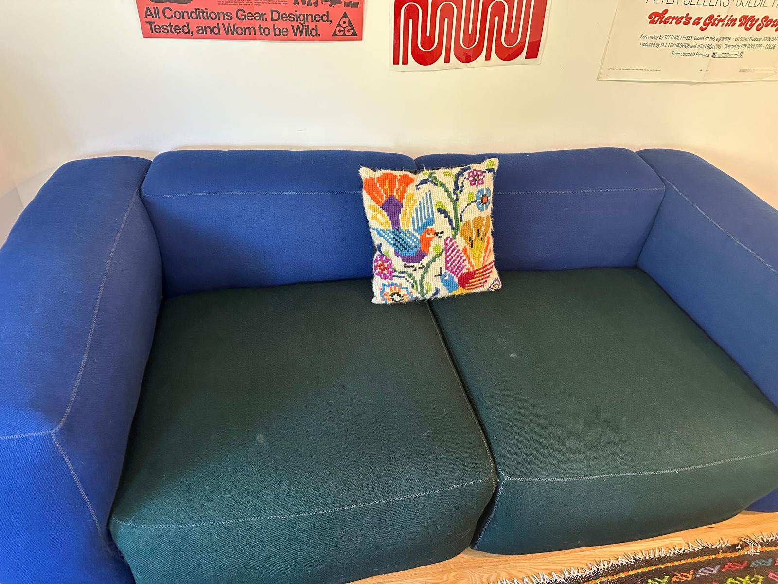Sofa upholstery cleaned and free of pet hair after deep cleaning service