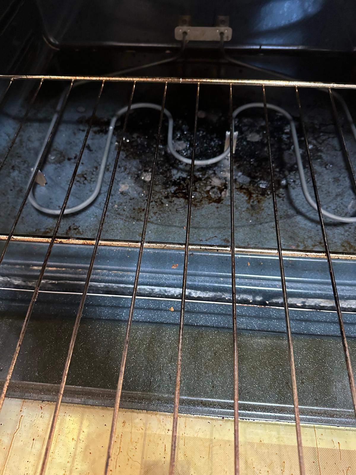 Before: Oven interior — burnt residue — Keep Clean Solutions LLC